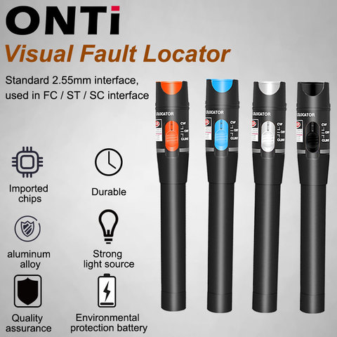 ONTi 10mW Visual Fault Locator Fiber Optic Cable Tester 30mw Red Laser Light 5-30KM Pen Type Visual Fault Locator SC/FC/ST ► Photo 1/6