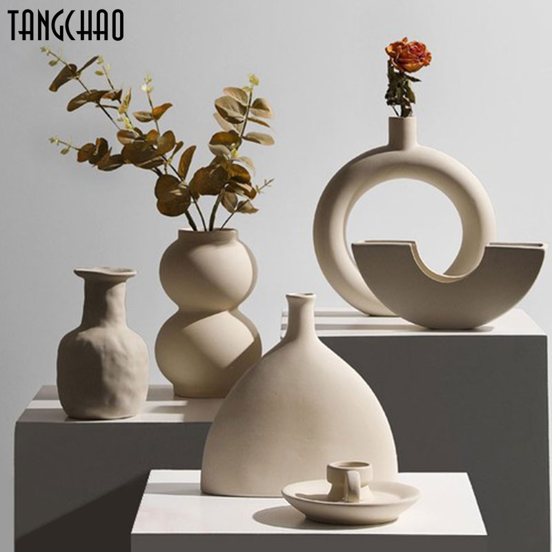 Creative Decorative Ceramic Vase Flower Display Desktop Ornament Home Decor 