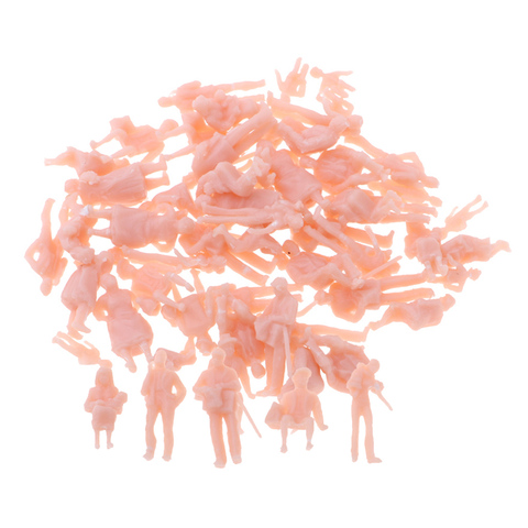 60pcs 1:87 HO Scale Unpainted People Figures Miniature Sandtable Models ► Photo 1/6