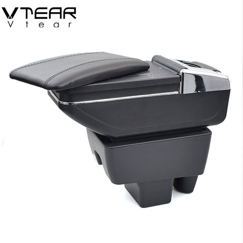 Vtear For Skoda Rapid accessories armrest box leather arm rest usb storage car-styling decoration center console automobile 2014 ► Photo 1/6