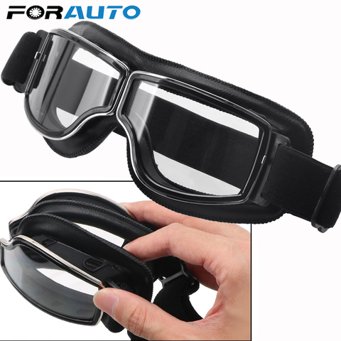 Universal Motorcycle Vintage Goggles Pilot Motorbike Scooter Biker Glasses Steampunk Goggles For Moto Helmet ► Photo 1/6