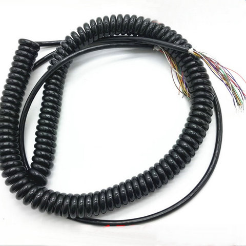 Wholesale 12 15 19 21 26 Cores Spring Spiral Cable Coiled Cable for CNC Handheld Encoder Manual Pulse Generator MPG ► Photo 1/6