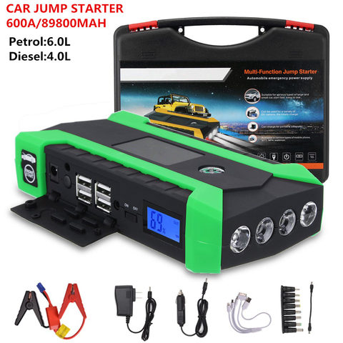 89800mAh 600A 12V Car Jump Starter Portable Car Battery Booster Charger  Booster Power Bank Starting Device Petrol Diesel Car - Price history &  Review, AliExpress Seller - Shop2842039 Store