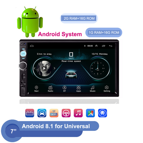 2 Din Car Multimedia Android Video Player 2DIN Stereo Car radio For Volkswagen Nissan Hyundai Kia Toyota Mp5 player Bluetooth ► Photo 1/6
