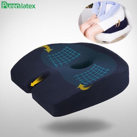 Purenlatex Car Seat Cushion Memory Foam Coccyx Orthopedic Chair Cushion Relief Pain Sciatica For Office Home  Ergonomic Protect ► Photo 1/6