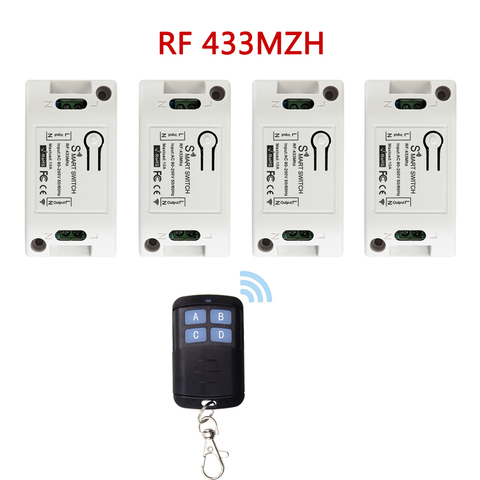 QIACHIP 433Mhz AC 110V 220V Wireless Switch 1 CH Remote Control Switch RF Relay Receiver Module For Light Garage Door Opener ► Photo 1/6