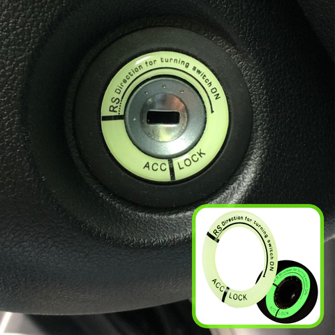 Car Key Ring Sticker Luminous Ignition Switch Cover For Renault Clio Logan Megane Koleos Scenic Dacia Duster kaptur fluence ► Photo 1/6