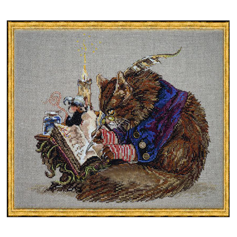 Top Quality Cute Lovely Counted Cross Stitch Kit Le Calligraphe The Calligrapher Cat Kitty Write Book Nimue ► Photo 1/4