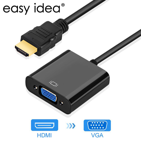 VGA / HDMI To HDMI + VGA Adapter Cable Audio Video Converter for Laptop PC  TV