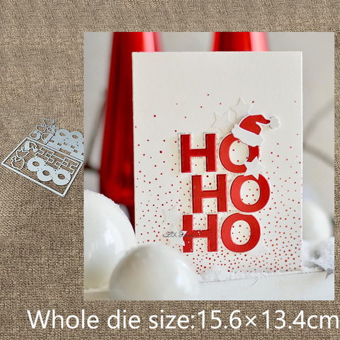 XLDesign Craft Metal Cutting Dies stencil mold Christmas hat HOHOHO frame scrapbook Album Paper Card Craft Embossing die cuts ► Photo 1/1