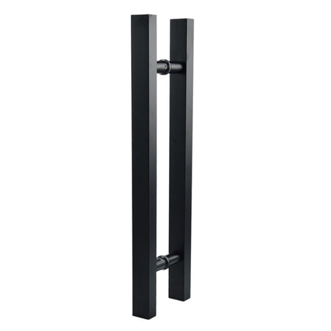 Matte Black Stainless Steel Glass / Wooden Door Handle ► Photo 1/6