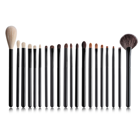 OVW 2 pcs Goat Professional Cosmetic Makeup Brushes Tools Natural Hair Black Painting Wood Handle brochas maquillaje pelo natura ► Photo 1/5