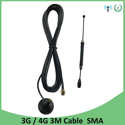 3G 4G LTE Antenna 10dbi SMA Male Aerial 698-960/1700-2700Mhz magnetic base 3M Sucker Antena wireless modem router repeater ► Photo 1/6