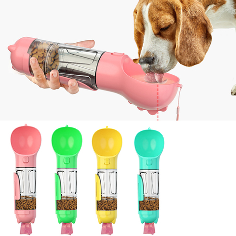 3 In 1 Dog Water Bottle Portable Pet Dog Water Bottle Dogs Travel Puppy Cat Drinking Bowl Outdoor Food Dispenser Feeder Pet Tool ► Photo 1/6