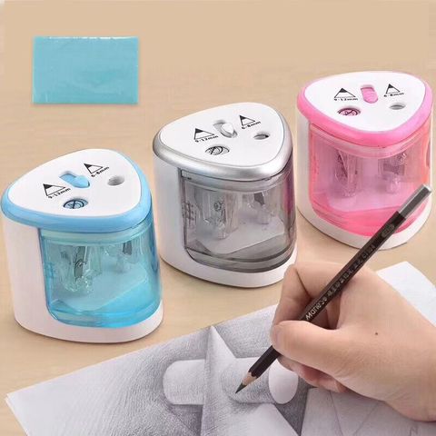 2022 New Automatic pencil sharpener Two-hole Electric Switch Pencil Sharpener stationery Home Office School Supplies ► Photo 1/6