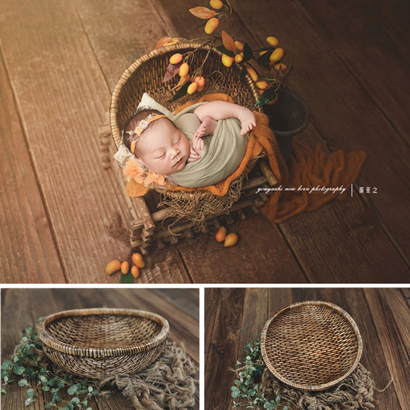 Baby Photography Props Linen Blanket Newborn Boy Girl Photo Shoot Burlap Background