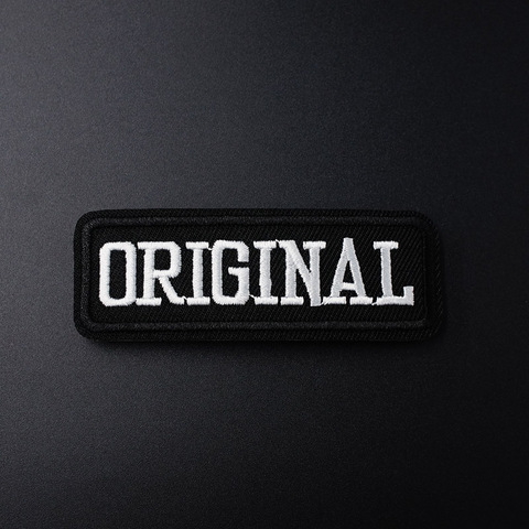 Text Size:2.7x8.0cm Embroidery Patches for T-shirt Iron on Stripes Appliques Clothes Stickers Clothing Sew on Badges written ► Photo 1/6