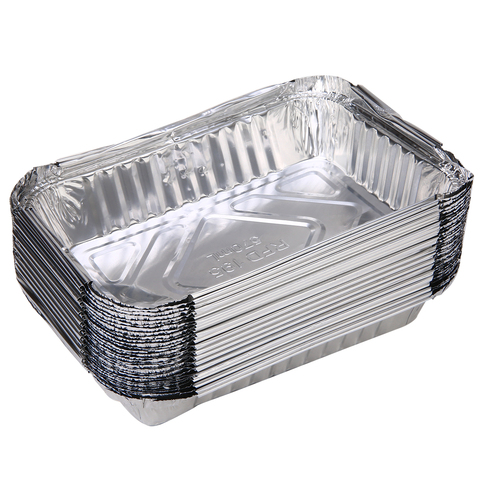 30x BBQ Aluminum Foil Grease Drip Pans Recyclable Grill Catch Tray Weber Outdoor For Indirect Cooking 19.5 x14.4x4cm ► Photo 1/6