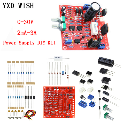 0-30V 2mA-3A DC Voltage Regulated Power Supply DIY Kit Continuously Adjustable Current Limiting Protection For education lab ► Photo 1/4