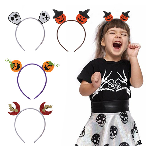 Glitter Halloween Hair Bands for Girls Cartoon Ghost Pumpkin Children Headbands Kids Cute Halloween Hair Accessories Headwear ► Photo 1/6