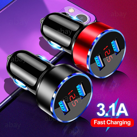 Mini USB Car Charger For Mobile Phone Charger GPS Fast Charger Car-Charger Dual USB Car Charger For Iphone 11 7 8 USB Adapter ► Photo 1/6
