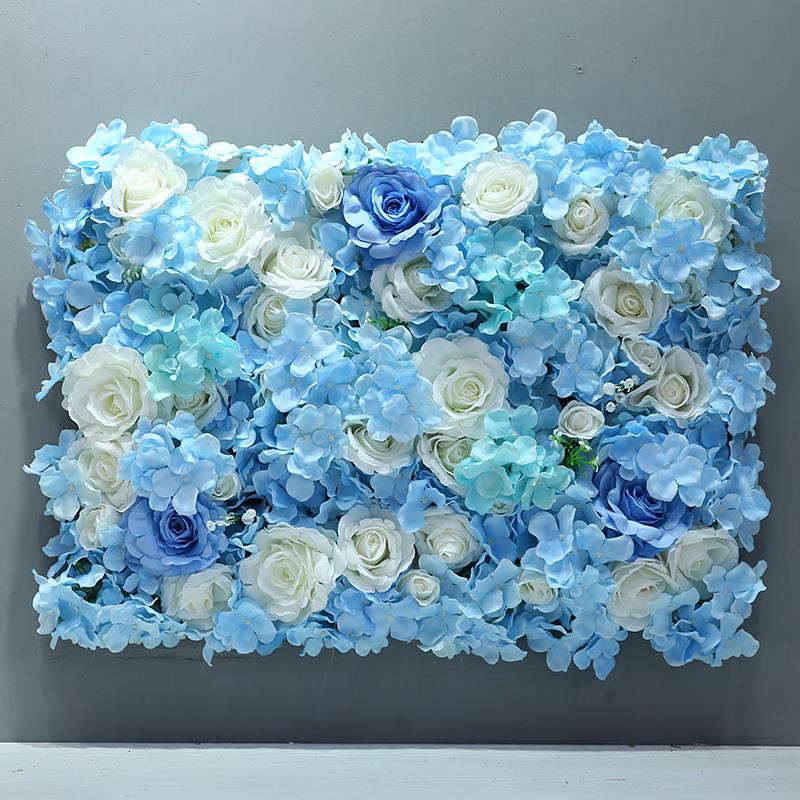 Artificial Silk Champagne Flower Row Wall Panel Wedding Supply Background Decor 
