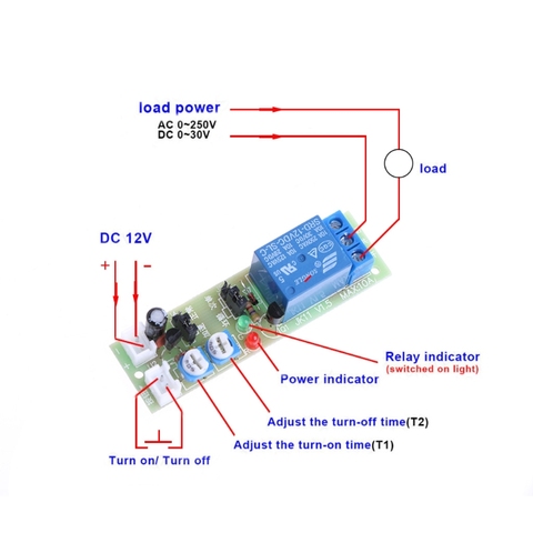 12V DC Infinite Cycle Delay Timing Timer Relay ON OFF Switch Loop Module Trigger ► Photo 1/6