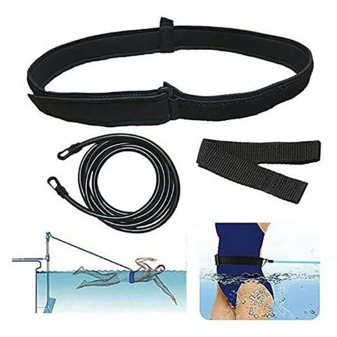Keepigo Adjustable Swim Training Resistance Elastic Belt Swimming Exerciser Safety Rope Latex Tubes Kids trainer Pool Band ► Photo 1/5