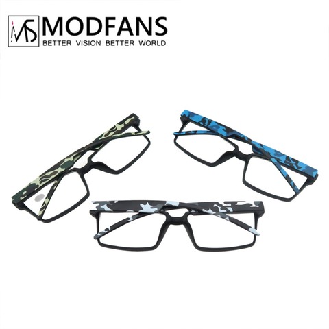 Men Oversized Reading Glasses Squard Vision With Camouflage Leg  Presbyopic High Quality Rectangular Eyeglasses+1+1.5+2+2.5+3 ► Photo 1/6