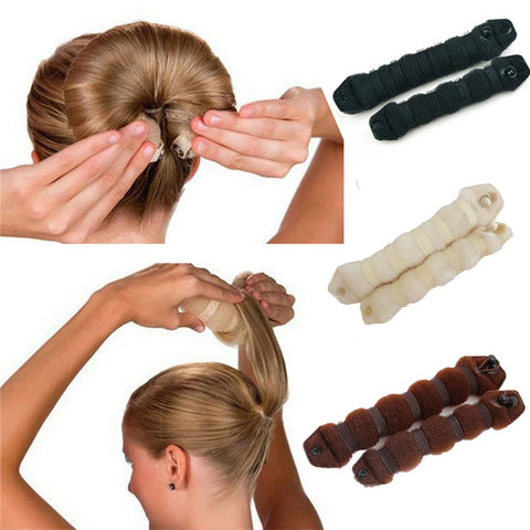 2PCS Hair Bun Maker Donut Magic Foam Sponge Easy Big Ring Former Hair Styling Tools Accessories For Girls Hair Donut Braider ► Photo 1/6