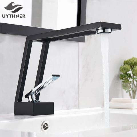 White/Black Basin Faucets Bath Basin Sink Mixer Taps  Bathroom Brass Taps Square Vessel Faucet Basin Cold Hot Water Mixer Tap ► Photo 1/6