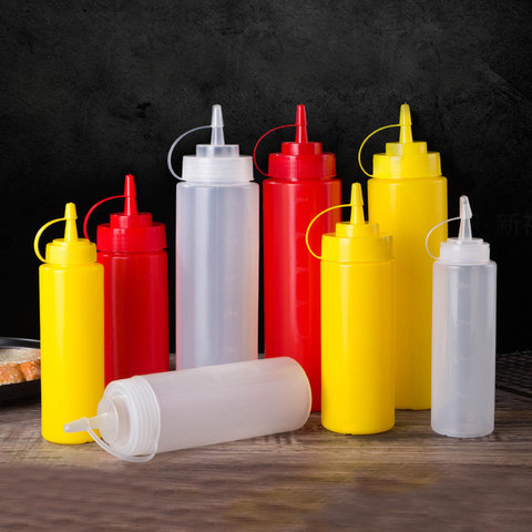 Condiment Squeeze Bottles ,For Ketchup Mustard Mayo Hot Sauces Olive Oil Bottles Kitchen Gadget ► Photo 1/6