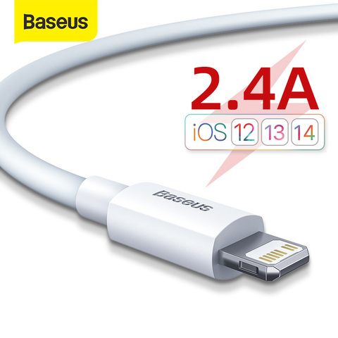 Baseus 2.4A USB Cable for iPhone 11 11 Pro 8 X Xr 2pcs Fast Charging USB Cable Data Sync Cable Phone Charger Cable Wire Cord ► Photo 1/6