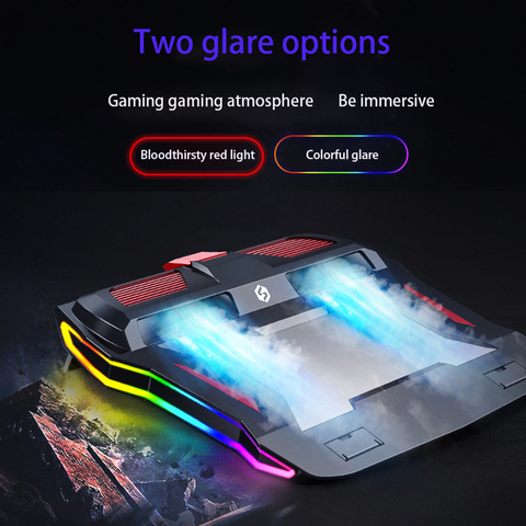 2022 New Gaming Laptop Cooler RGB Notebook stand 3000 RPM Powerful Air Flow Adjustable Cooling Pad For 12-17 inch Laptop ► Photo 1/6