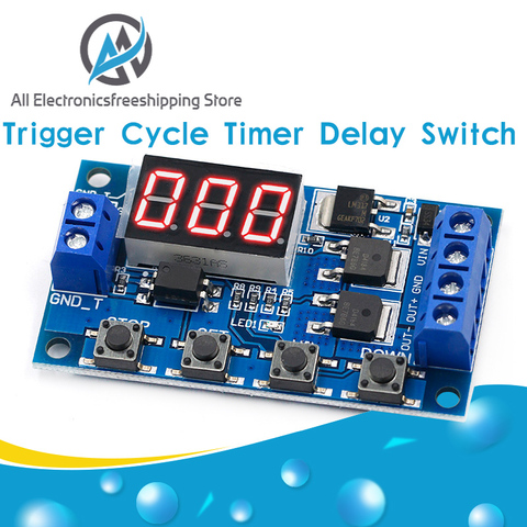 Trigger Cycle Timer Delay Switch 12 24V Circuit Board Dual MOS Tube Control Module ► Photo 1/6