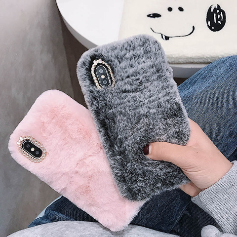 Luxury Case For OPPO Realme C11 C12 C15 C3 7 X7 3 5 5I 5S 6 6I X50 Pro XT X2 Q Reno 4 2 Z X 3 A31 A5 A9 2022 Fur Soft Back Cover ► Photo 1/6