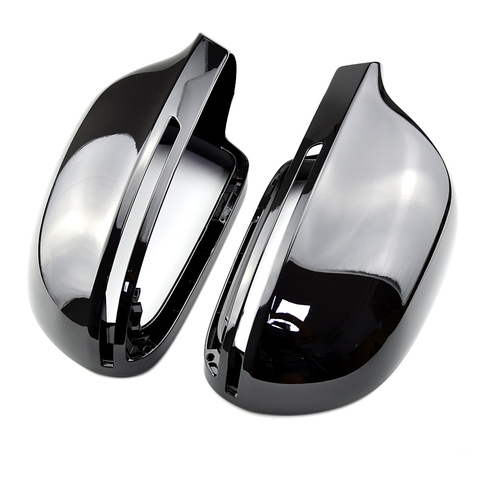 Bright black full replacement with clips car door side mirrors caps rearview mirror cover for Audi A4 A5 B8 A3 8P A6 C6 Q3 ► Photo 1/6