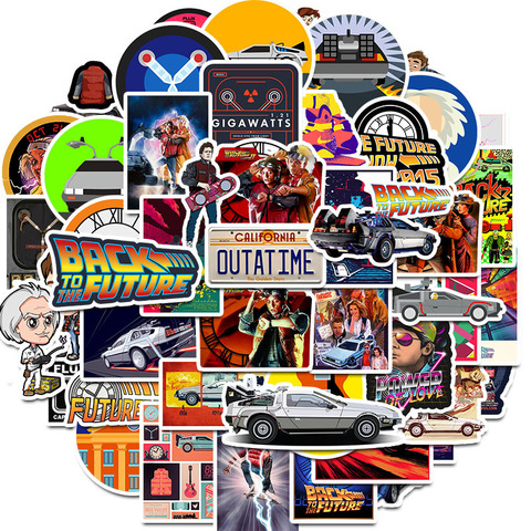 50Pcs Movie Back To The Future Stickers Pack For On The Laptop Fridge Phone Skateboard Travel Suitcase Sticker ► Photo 1/6