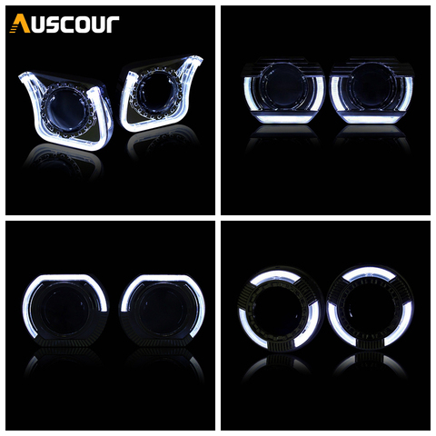 3.0inch LED Angel Eyes Projector Shrouds For Koito Q5 D2S Lens Hella 3R G5 Headlight Lenses LED Mask Car Light ► Photo 1/6