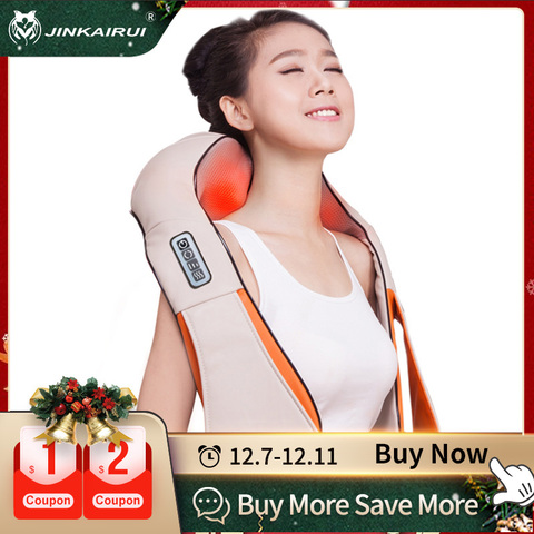 JinKaiRui U Shape Electrical Shiatsu Massager Shawl Roller Heat Massage Electric Pain Neck and Shoulder Multi-function Massagem ► Photo 1/6