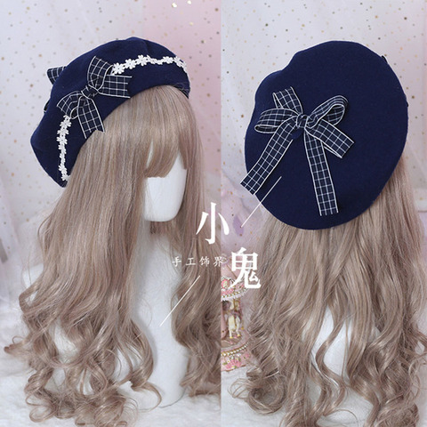 Beret hat lolita girl sweet cute female daisy bow hat ► Photo 1/6