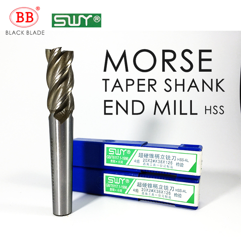 BB HSS Morse Taper Shank End Mill 12mm to 40mm Milling Cutter 2# 3# 4# G126 K136 K146 ► Photo 1/4