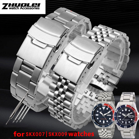bracelet For skx007 009 SKX175 SKX173 wristband Men's high quality stainless steel watchband 22mm watch straps ► Photo 1/6