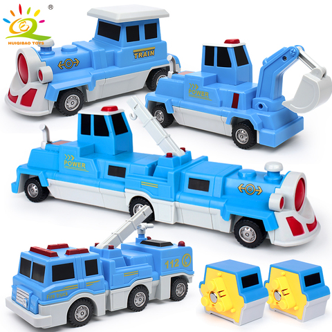 10PCS Construction Engineering Excavator Magnetic Building Blocks DIY Magic Train Truck Vehicle Educational Toys For Children ► Photo 1/6