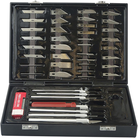 51pcs Deluxe Mini Hobby Knife Set With Case Exacto Blades Kit For Carving And Whittling Stainless Stell Blades For Arts Crafts ► Photo 1/6