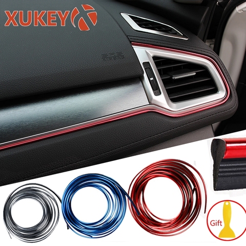 5m Chrome Styling Strip Moulding Dashboard Sticker Interior Styling Trim For Lada For Kia Rio Solaris VW Cruze 2022 Decoration  ► Photo 1/5