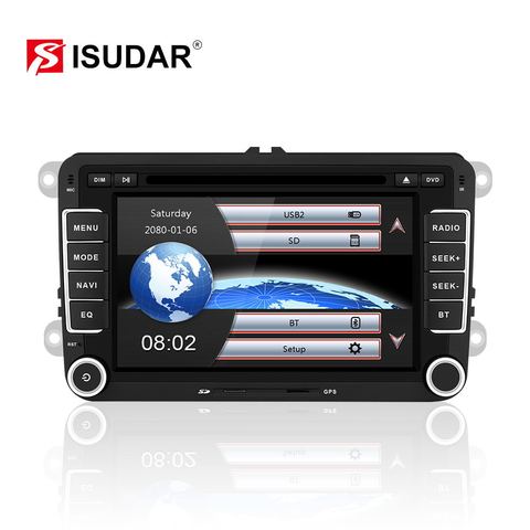 Isudar Car Multimedia player 2 Din Car DVD For VW/Volkswagen/Golf/Polo/Tiguan/Passat/b7/b6/SEAT/leon/Skoda/Octavia Radio GPS DAB ► Photo 1/6