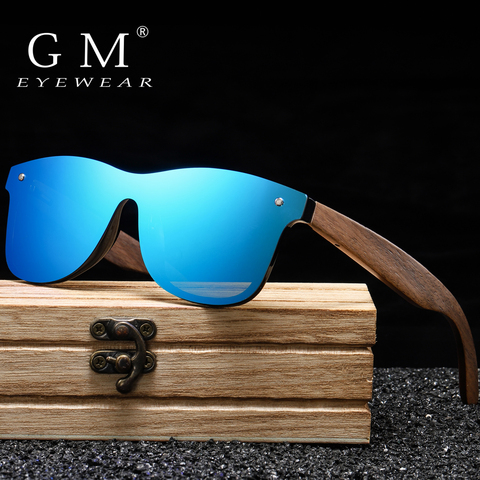 GM Walnut Wooden Sunglasses Men Women Brand Designer Retro Wood Sun Glasses For Men Mirror Shades Fashion Oculos Gafas De Sol ► Photo 1/6