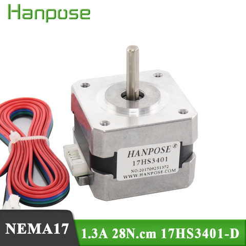 Nema 17 Stepper Motor 1pcs 17HS3401-D 1.3A 28N.cm  4-lead  42 Series motor 42BYGH  For 3D Printer Monitor Equipment ► Photo 1/6