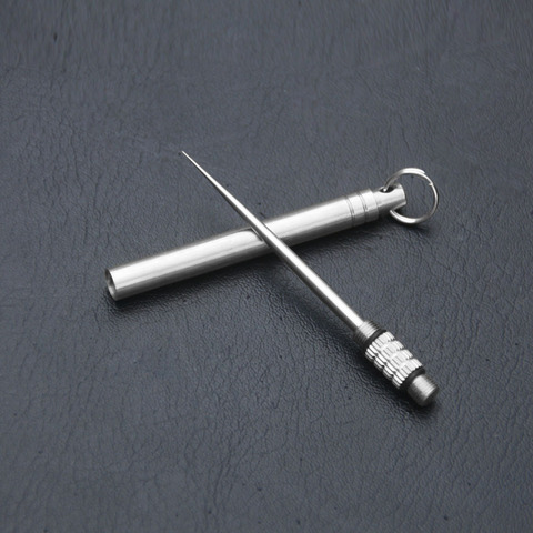 Titanium outdoor edc portable multifunctional toothpick bottle fruit fork camping tool toothpick tube stronger than dental floss ► Photo 1/5
